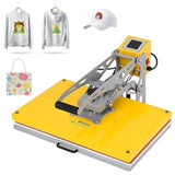 Semi-Auto Heat Press Machine:16x24 Heat Press Machine Slide Out - Digital Control 110v 2000w High-Pressure Sublimation Transfer Machine, for T-Shirts, Bags, Cushion, Yellow ZHVNFLOU