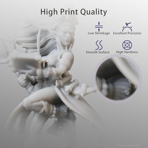 MakerCubic3 Fast ABS-Like 3D Printer Resin. 405nm Band Curing, Non-Brittle High Precision 3D Printing Liquid ABS-Like Photopolymer, Resin for LCD DLP 3D Printing(500g) (Grizzly) MakerCubic³