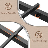 OURPIC Full Size Bed Frame with Headboard, Bed Frame Full Size with LED Light and Charging Station, Black Metal Platform Bedframe and Storage Shelf, No Box Spring Needed, Noise Free OURPIC