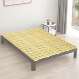 Japanese Tatami Mat Floor Bed, Knotless Solid Wood, Roll-Up Slatted Bed Plate with 2 Storage Straps, Moisture-Proof and Breathable for Floor Sleeping or Futon Mattress, Queen FHNI