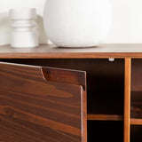 Walker Edison Modern 2-Door Solid Wood Stand for TVs up to 65 Inches, 58 Inch, Walnut Walker Edison