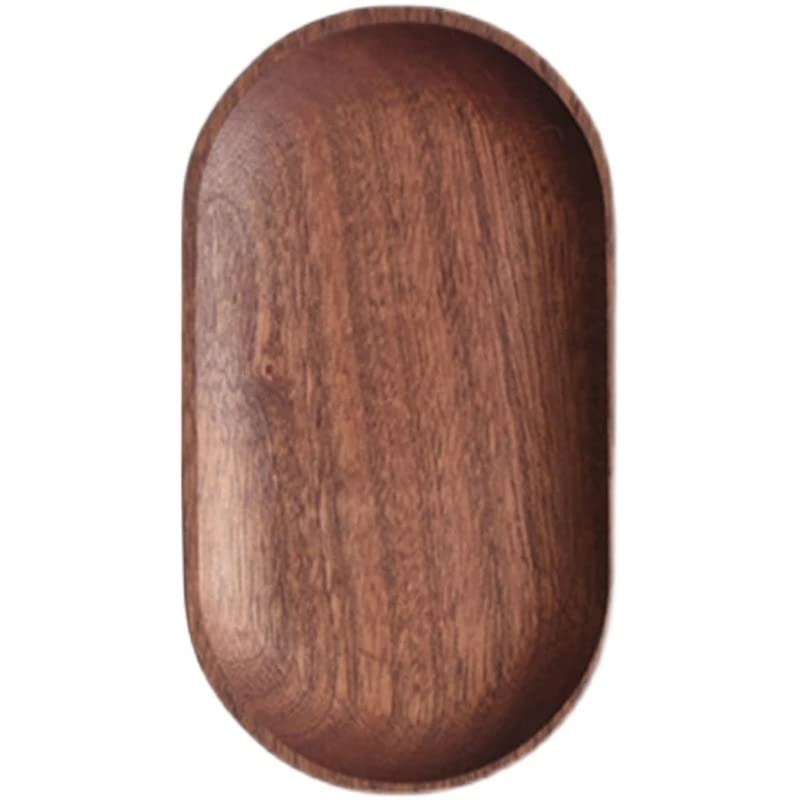 Linwnil 2 Pack Solid Wood Serving Platters and Trays of Natural Wood with Edge,Rectangular Avoid Sliding and Spilling Food (Walnut Trays x 2Pack) Linwnil