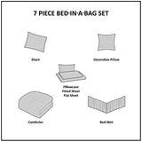 Madison Park Essentials Twin Comforter Set, Bed in a Bag Twin, Watercolor Print Coastal Comforter & Chambray Cotton Sheet Set, All Season Bedding Set, Saben, Aqua Twin (68 in x 86 in) 7 Piece Madison Park