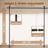 Bonpally Room Divider Curtain Rod, No Drilling Room Separator for Space Partition, 4-10ft (H) 28-70 inch(W) Adjustable Heavy Duty Temporary Wall Divider Floor to Ceiling Tension Rod, Black Bonpally