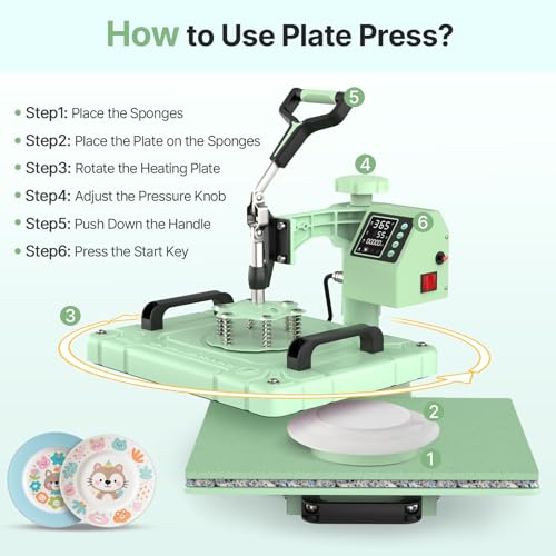 Slendor 5 in 1 Heat Press Machine 12x15 inch Sublimation Heat Press 360° Swing Away Heat Transfer Digital T-Shirt Pressing with 30OZ 20OZ Tumbler Press, Multifunction Combo for Hat Cap Plate Slendor
