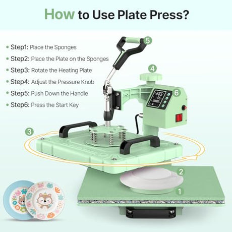Slendor 5 in 1 Heat Press Machine 12x15 inch Sublimation Heat Press 360° Swing Away Heat Transfer Digital T-Shirt Pressing with 30OZ 20OZ Tumbler Press, Multifunction Combo for Hat Cap Plate Slendor