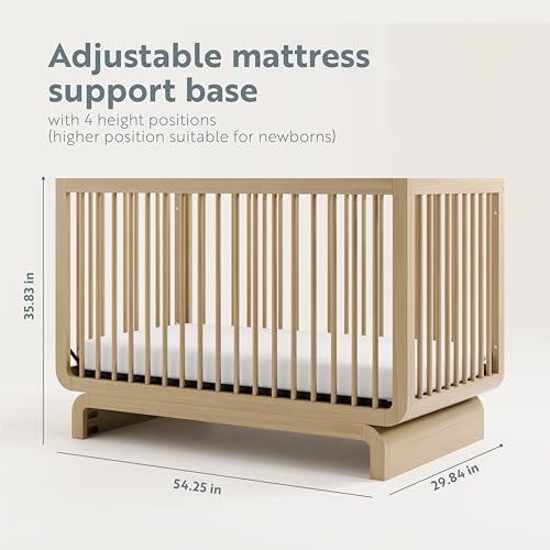 Storkcraft Santorini Deluxe 5-in-1 Convertible Crib with Bonus Toddler Guardrail (Driftwood) – GREENGUARD Gold Certified, Toddler Guardrail Included in Box, Fits Standard Crib Mattress - WoodArtSupply