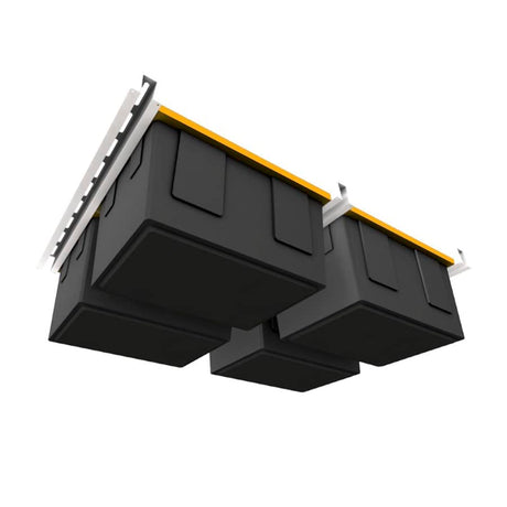 E-Z Garage Storage Overhead Bin Storage Rack Organization System - Store 4 Bins on Garage Ceiling/Adjustable to Fit Any Size Tub - Made In USA E-Z Garage Storage