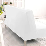 ele ELEOPTION White Armless Sofa Bed Cover Stretch Slipcover Folding Couch Cover Futon Covers Full Size Furniture Protector ele ELEOPTION