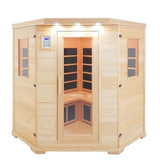 Saferwholesale 3-4 Person Corner FAR Infrared Sauna Canadian Hemlock - Maui Saferwholesale