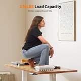 Cubiker 55 x 24 Inch Standing Desk, Stand up Height Adjustable Home Office Electric Table, Sit Stand Desk with Splice Board, White Frame & Light Rustic Brown Desktop Cubiker