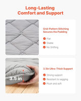 VEVOR 9-Layer Japanese Futon Mattress, 3.5" Thick Twin Tatami Mat, Foldable Roll Up Mattress for Sleeping with Storage Bag, Portable Floor Mattress for Camping Dormitory Yoga, Gray VEVOR