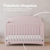 Graco Paris 4-in-1 Convertible Crib – GREENGUARD Gold Certified, Converts to Toddler Bed and Daybed, Fits Standard Full-Size Crib Mattress, Adjustable Mattress Support Base (Blush)