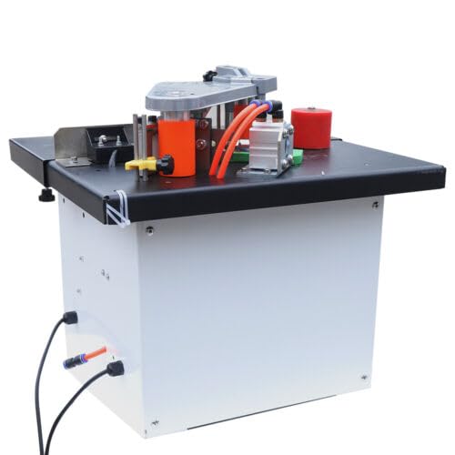 1200W Edge Banding Machine, Woodworking Portabl Double-Sided Coating Edge Bander Machine, Automatic Cutting for Straight and Curve Edge Sealing, Speed 2~6m / min DDYOOK