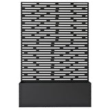 Oakland Living 6 ft. X 4 ft. Black Freestanding Metal Privacy Screen Room Divider with Flower Box Oakland Living