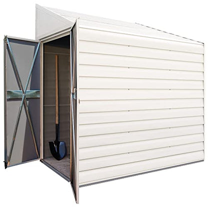 Arrow Yardsaver Compact Galvanized Steel Storage Shed with Pent Roof, 4' x 10' - WoodArtSupply