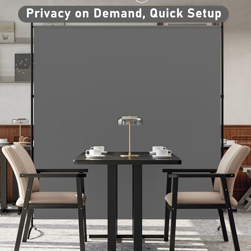 Room Divider 6ft Room Dividers and Folding Privacy Screens Partition Room Divider Fabric Panel, Indoor Wall Divider for Room Separation Freestanding Space Separators (Grey, 1 Panel) YASRKML