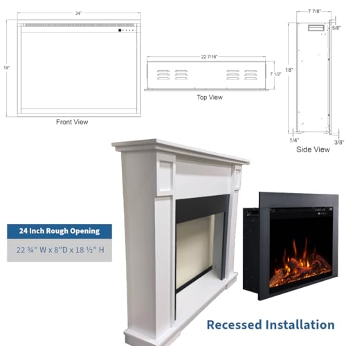 Touchstone Fireplug 24" Electric Fireplace Insert for Existing Masonry Fireplaces | 6 Flame & 13 Ember Colors | Alexa & WiFi Compatible | 1500W Heater Touchstone