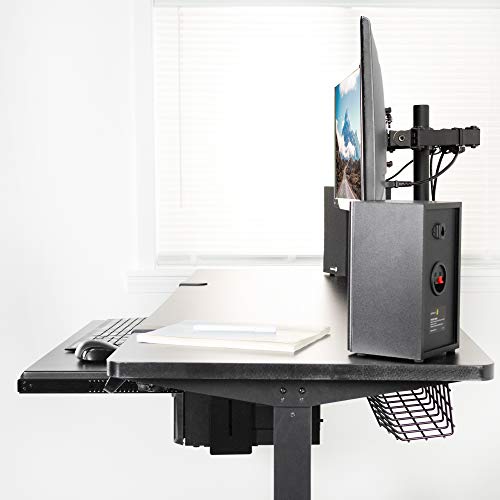 VIVO Electric Height Adjustable 60 x 24 inch Memory Stand Up Desk, Black Solid One-Piece Table Top, Black Frame, Touch Screen Preset Controller, 2E - WoodArtSupply