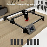 Longer RAY5 20W Laser Engraver with Air Pump,440mm*440mm Honeycomb, Y-axis Rotary Roller 360° Rotation with Bracket，8Pcs Laser Engraver Raiser Laser，DIY Engraver Tool for Metal/Glass/Wood QFLONGER