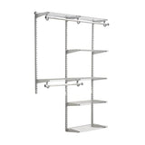 Rubbermaid Configurations Deluxe Custom Closet Kit, 4-8 Ft. Adjustable Metal Wire Shelving, Titanium Finish, Expandable Organization System, Hardware Included, for Home Closet/Pantry/Laundry/Mudroom Rubbermaid