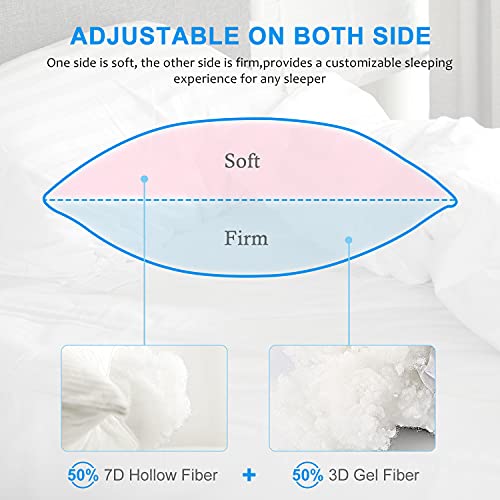 EIUE Hotel Collection Bed Pillows for Sleeping 2 Pack Queen Size，Pillows for Side and Back Sleepers,Super Soft Down Alternative Microfiber Filled Pillows,20 x 30 Inches EIUE