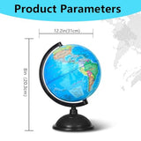 KISEER 8 Inch World Globe with Stand Rotating Earth Spinning Globe for Kids Geography Classroom Education or Decorations (Blue) KISEER