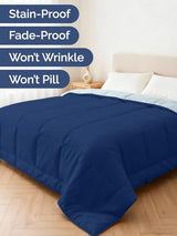 Full Size, Navy Blue/SkyBlue Alternative Down Comforter - Warm, Lightweight & Breathable Hotel Quality Bedding Set for Men, Women, Kids & Teens - All Season Cooling Microfiber Duvet Insert Comforter CGK Unlimited