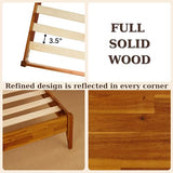 Bme Selina King Size Wood Platform Bed Frame with Handcrafted Paper Cord Headboard - No Box Spring Needed Bme