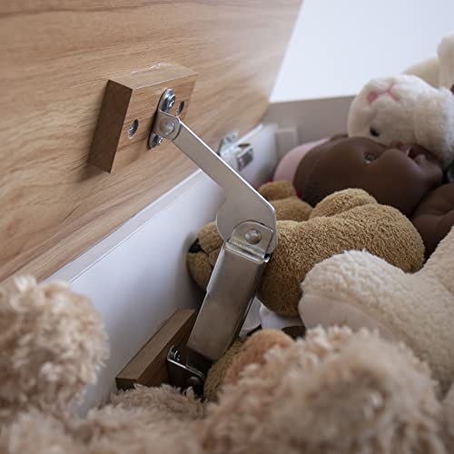 Humble Crew Expedition Hinged Toy Storage Chest with Lid, White & Natural Wood Humble Crew