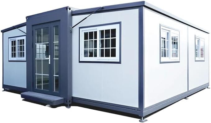 Portable Prefabricated Tiny Home 19x20ft, Mobile Expandable Plastic Prefab House for Hotel, Booth, Office, Guard House, Shop, Villa, Warehouse, Workshop - WoodArtSupply