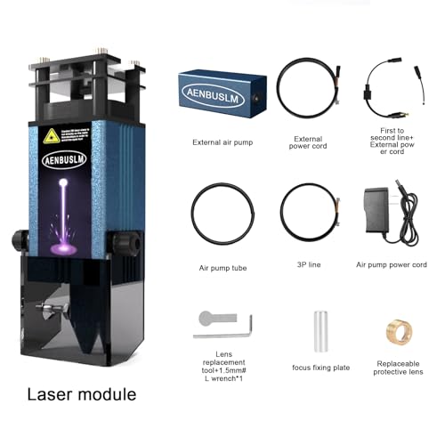 AENBUSLM 40W Laser Module with Air Assit for Laser Cutter & Laser Engraver Machine,5W(5000mW) Output Power,Built in FAC,Ultra-Fine Compressed Spot CNC Carving DIY Laser Master - Class 4 AENBUSLM