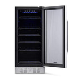 NewAir Beverage Refrigerator Cooler with 96 Can Capacity - Built-in Mini Bar Beer Fridge for Bedroom, Dorm, Office - Small Refrigerator Cools to 34F Perfect For Beer, Soda, And Drinks NewAir