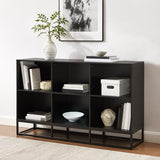 Crosley Furniture Enzo 6 Cube Record Storage Media Player Stand, Vinyl Records Holder, Black Crosley Furniture