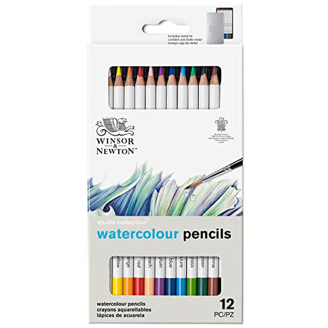 Winsor & Newton Studio Collection Artist Pencils, Watercolor Pencils, Set of 12 Winsor & Newton