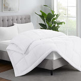 Serta ComfortSure Down Alternative Comforter, Soft Box Stitched Duvet Insert, Quilted Full Comforter with 4 Corner Tabs, All Season Bedding, White Serta