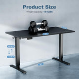 DUMOS 63 Inch Electric Standing Desk Height Adjustable, Sit to Stand Computer Workstations Large Work PC Table Home Office Writing Gaming Desks with Memory Presets for Walking Pad, Bedroom, Black DUMOS