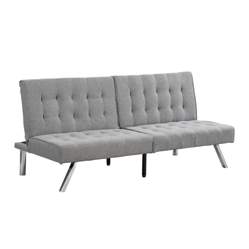 anwickjeff Futon Sofa Bed Couch, Modern Loveseat Sleeper, 3 Seater Sofa Couch Bed, Convertible Folding Love Seat Daybed for Small Spaces, Office, Bedroom,Dorm (Gray) anwickjeff