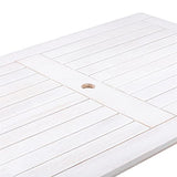 Miramar Contemporary White Washed Wood Rectangular Outdoor Dining Table CorLiving