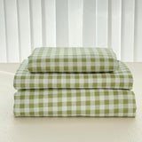 NSNLGSGC Sage Green Gingham Full Sheet Set, Soft Brushed Microfiber Plaid Full Bed Sheets, 4-Pieces Grid Sheet Set with Deep Pocket NSNLGSGC