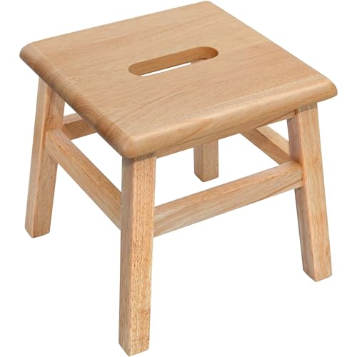 eHemco Solid Hardwood Step Stool for Adults and Kids, 12.25 Inches, Natural, Fully Assembled eHemco