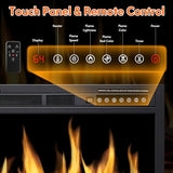 ZAFRO 37" Electric Fireplace Insert with Realistic Flame & Logs, Recessed Fireplace with Auto Color Adjustable Flame, Remote Control, 8H Timer, 750/1500W Heater ZAFRO