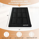 GORTUPI Japanese Floor Mattress,Futon Mattress 3" Black Thicken 100% High Density Comfortable Foam,Foldable Tatami Mat Sleeping Pad,Portable Floor Mattress Sleeping Pad for Adults,Twin Size 39"x 80" GORTUPI