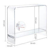 MyGift Premium 15mm Clear Acrylic Entryway Console Table with Bottom Display Shelf, 2 Tier Living Room Sofa Back Storage Shelves Modern Luxury Home Decor MyGift