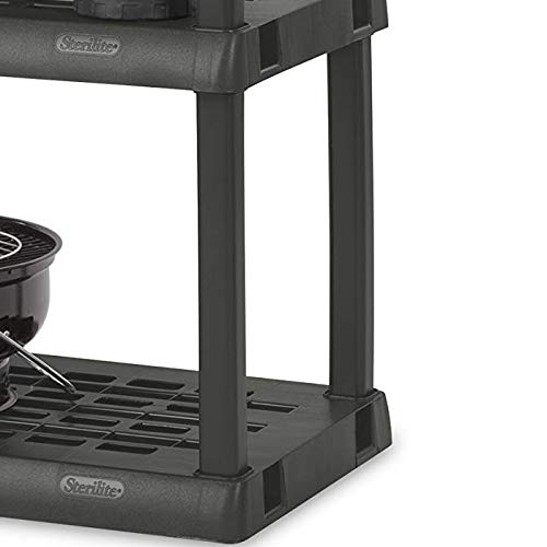 Sterilite 5 Shelf Gray Shelves Legs 1 Pack 01553V01 Unit, Flat, 1-Pack Sterilite