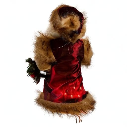 Kurt Adler 10-Light Burgundy and Brown Santa Treetop, 10-Inch Kurt S. Adler