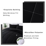 DOWNCOOL Twin Comforter Set -All Season Bedding Comforters Sets with 1 Pillow Case -2 Pieces Bed Set Down Alternative Comforter Set -Black Twin Bedding Sets(64"x88") DOWNCOOL