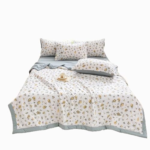 RDIAYDN Summer Duvet, Single Bed, Duvet Cover, Washable, Cooling Printed Duvet, Lightweight for Summer, Soft and Breathable (D, 150 x 200 cm) RDIAYDN