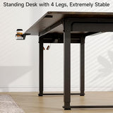 ONBRILL Standing Desk, 71x32 Inches Rectangle Stand Up Desk with 4 Legs, Dual Motor and Memory Controller, Adjustable Height from 28-46 Inches for Home and Computer Workstation, Rustic Brown ONBRILL
