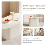 Guyii 86.61'' Large Dining Table Set for 8 Modern Oval Dining Table with Chairs 8 Seats Kichen Table Set White Dining Set for Dining Room Breakfast Nook Restaurant Guyii